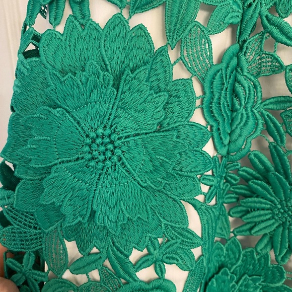Milly appliqué green dress with spaghetti straps EUC - Picture 6 of 7